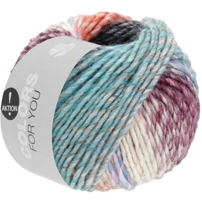 Lana Grossa Colors for You Fil à mèche volumineux avec dégradé de couleur Fil à tricoter à la main en 55 % laine vierge et 45 % polyacrylique 50 g de laine pour tricot et crochet 90 m FB 145 - Publicité Lana Grossa Colors for You Fil à mèche volumineux avec dégradé de couleur Fil à tricoter à la main en 55 % laine vierge et 45 % polyacrylique 50 g de laine pour tricot et crochet 90 m FB 145 - Publicité