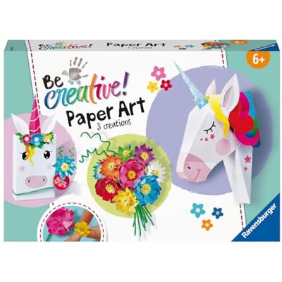 Ravensburger – Be Creative – Paper Art Licorne et Fleurs – Origami – Pliage 3D – 3 réalisations – Création Objets – Loisir créatif – Activité détente et créative – Dès 6 Ans – 23541 - Publicité Ravensburger – Be Creative – Paper Art Licorne et Fleurs – Origami – Pliage 3D – 3 réalisations – Création Objets – Loisir créatif – Activité détente et créative – Dès 6 Ans – 23541 - Publicité