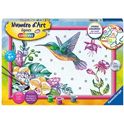 Ravensburger – Numéro d’Art Grand Format – Colibri et Fleurs Exotiques – Loisir créatif – Kit de Peinture par numéros – Activité détente et créative – Dès 7 Ans – 20098 – Version française - Publicité Ravensburger – Numéro d’Art Grand Format – Colibri et Fleurs Exotiques – Loisir créatif – Kit de Peinture par numéros – Activité détente et créative – Dès 7 Ans – 20098 – Version française - Publicité