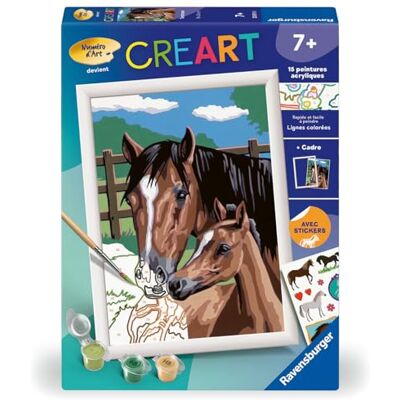 Ravensburger CreArt Kids 18x24 cm Numéro d'art Tendresse Kit de Peinture par numéros avec Autocollants Dès 7 Ans 25811 - Publicité Ravensburger CreArt Kids 18x24 cm Numéro d'art Tendresse Kit de Peinture par numéros avec Autocollants Dès 7 Ans 25811 - Publicité