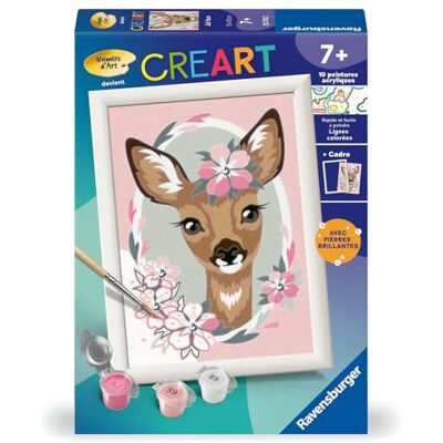 Ravensburger CreArt Kids 13x18 cm Numéro d'art Joli Faon Kit de Peinture par numéros avec pièces de Bijoux Dès 7 Ans 25752 - Publicité Ravensburger CreArt Kids 13x18 cm Numéro d'art Joli Faon Kit de Peinture par numéros avec pièces de Bijoux Dès 7 Ans 25752 - Publicité