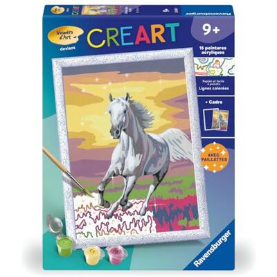 Ravensburger CreArt Kids 18x24 cm Numéro d'art Cheval dans Le pré Kit de Peinture par numéros Dès 7 Ans 25845 - Publicité Ravensburger CreArt Kids 18x24 cm Numéro d'art Cheval dans Le pré Kit de Peinture par numéros Dès 7 Ans 25845 - Publicité