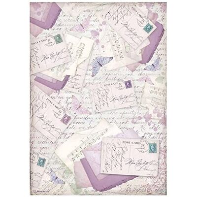 Stamperia International Papier de riz Motif lettres de Provence Multicolore A4 - Publicité Stamperia International Papier de riz Motif lettres de Provence Multicolore A4 - Publicité