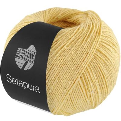 Lana Grossa Setapura Fil de soie doux et mat Fil à tricoter 100% soie 50 g de laine pour tricoter et crocheter 200 m de fil FB1 - Publicité Lana Grossa Setapura Fil de soie doux et mat Fil à tricoter 100% soie 50 g de laine pour tricoter et crocheter 200 m de fil FB1 - Publicité