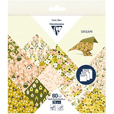 Clairefontaine ORIGAMI, Pack de Papier - 3 Formats - 60 Feuilles - Multicolore - Publicité Clairefontaine ORIGAMI, Pack de Papier - 3 Formats - 60 Feuilles - Multicolore - Publicité