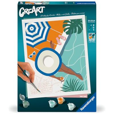 Ravensburger – CreArt 24x30 cm – Adulte – Peinture par numéros – Pool Time – Activité détente et créative – 25523 - Publicité Ravensburger – CreArt 24x30 cm – Adulte – Peinture par numéros – Pool Time – Activité détente et créative – 25523 - Publicité