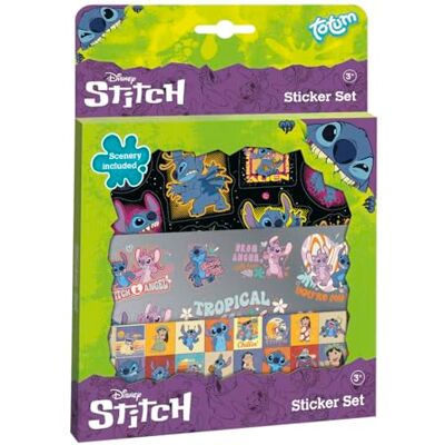 TM ESSENTIALS Ensemble d'autocollants Stitch : boîte d'autocollants colorés avec 3 feuilles et image de paysage Cadeau parfait pour les enfants et fournitures de bricolage - Publicité TM ESSENTIALS Ensemble d'autocollants Stitch : boîte d'autocollants colorés avec 3 feuilles et image de paysage Cadeau parfait pour les enfants et fournitures de bricolage - Publicité