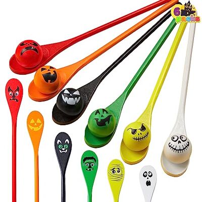 JOYIN Lot de 6 Jeux de Course d'œufs et de cuillères d'halloween, Globes oculaires et cuillères avec Couleurs Assorties pour Enfants Adultes Halloween Jeux Amusants en Plein air, Fournitures de fête - Publicité JOYIN Lot de 6 Jeux de Course d'œufs et de cuillères d'halloween, Globes oculaires et cuillères avec Couleurs Assorties pour Enfants Adultes Halloween Jeux Amusants en Plein air, Fournitures de fête - Publicité