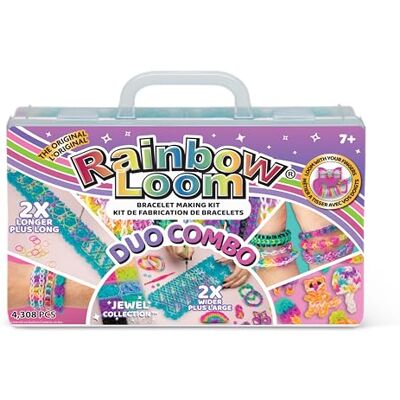 BANDAI Rainbow Loom Duo Combo Fabrication de Bracelets Loisir Créatif Métier à Tisser avec 4000 élastiques Bijoux Happy Loom Crochets Inclus Kit breveté Jouet Enfant 7 Ans et + CD0104 - Publicité BANDAI Rainbow Loom Duo Combo Fabrication de Bracelets Loisir Créatif Métier à Tisser avec 4000 élastiques Bijoux Happy Loom Crochets Inclus Kit breveté Jouet Enfant 7 Ans et + CD0104 - Publicité