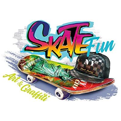 ideen mit herz Transfert de repassage coloré DIN A4 Pour décorer les textiles tels que les t-shirts et les sacs avec motifs à repasser Images de transfert DIY textiles (Skate Fun) - Publicité ideen mit herz Transfert de repassage coloré DIN A4 Pour décorer les textiles tels que les t-shirts et les sacs avec motifs à repasser Images de transfert DIY textiles (Skate Fun) - Publicité