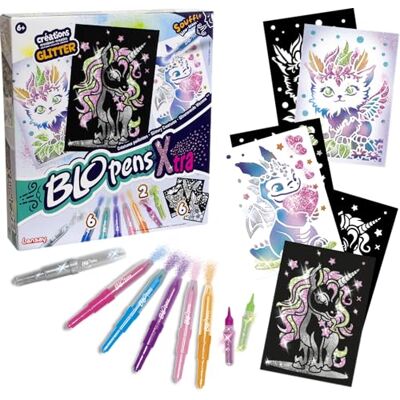 Lansay Blopens X-Tra Set Créatures Pailletées Kit Dessin Dès 6 Ans Coloriage à Souffler 6 Feutres, 6 Pochoirs, 6 Feuilles et Tubes Glitter Effet Aérographe Scintillant Motricité Fine - Publicité Lansay Blopens X-Tra Set Créatures Pailletées Kit Dessin Dès 6 Ans Coloriage à Souffler 6 Feutres, 6 Pochoirs, 6 Feuilles et Tubes Glitter Effet Aérographe Scintillant Motricité Fine - Publicité