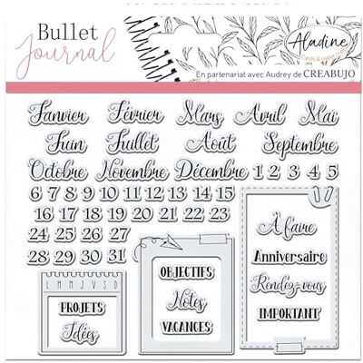 Aladine Clear Stampon Bullet Journal - Organisation mensuelle - 58 pièces - Publicité Aladine Clear Stampon Bullet Journal - Organisation mensuelle - 58 pièces - Publicité