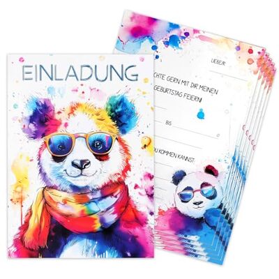 TENGWA 12 Pièces Carte Invitation Anniversaire Fille Vernis Enfant Panda Cartes Anniversaire 15 * 11 cm Style Aquarelle Filles et Garçons - Publicité TENGWA 12 Pièces Carte Invitation Anniversaire Fille Vernis Enfant Panda Cartes Anniversaire 15 * 11 cm Style Aquarelle Filles et Garçons - Publicité