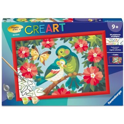 Ravensburger – CreArt Kids 31x21cm – Numéro d'art – Oiseaux colorés – Kit de Peinture par numéros – Dès 9 Ans – 12023235 - Publicité Ravensburger – CreArt Kids 31x21cm – Numéro d'art – Oiseaux colorés – Kit de Peinture par numéros – Dès 9 Ans – 12023235 - Publicité