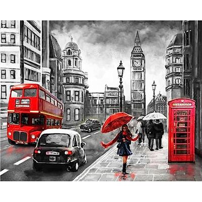 Pracht Creatives Hobby Diamond Painting Set, tableau avec motif Londres et accessoires, taille env. 44 x 33 cm, kit de bricolage pour peindre avec des pierres scintillantes pour les enfants à partir de 5 ans - Publicité Pracht Creatives Hobby Diamond Painting Set, tableau avec motif Londres et accessoires, taille env. 44 x 33 cm, kit de bricolage pour peindre avec des pierres scintillantes pour les enfants à partir de 5 ans - Publicité
