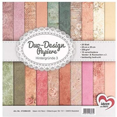 ideen mit herz Papiers décoratifs Duo-Design Bloc de 20 Feuilles de Papier Craft 25 x 25 cm 250g/m² imprimées Recto-Verso Papier Dessin à Motifs idéal pour Scrapbooking (Décors 03) - Publicité ideen mit herz Papiers décoratifs Duo-Design Bloc de 20 Feuilles de Papier Craft 25 x 25 cm 250g/m² imprimées Recto-Verso Papier Dessin à Motifs idéal pour Scrapbooking (Décors 03) - Publicité