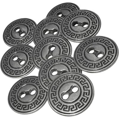 AERZETIX C56623 Lot de 10 Boutons à coudre métalliques Ø20 mm à 2 trous ouverture 3 mm couleur gris mercerie couture vêtements artisanat jeans - Publicité AERZETIX C56623 Lot de 10 Boutons à coudre métalliques Ø20 mm à 2 trous ouverture 3 mm couleur gris mercerie couture vêtements artisanat jeans - Publicité
