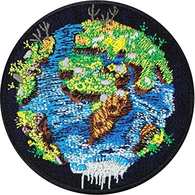 EXPRESS-STICKEREI Globe terres Patch Outdoor Écusson brodé à coudre (Weltkugel Patch) - Publicité EXPRESS-STICKEREI Globe terres Patch Outdoor Écusson brodé à coudre (Weltkugel Patch) - Publicité