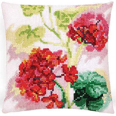 ART Kit de Broderie - Pelargonia - 40x40 cm - Motif point de croix - Publicité ART Kit de Broderie - Pelargonia - 40x40 cm - Motif point de croix - Publicité