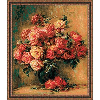 Kit de point de croix blanc Riolis - Bouquet de roses - Kit de point de croix - Publicité Kit de point de croix blanc Riolis - Bouquet de roses - Kit de point de croix - Publicité
