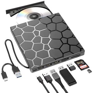 Carehabi Lecteur CD/DVD Externe pour PC USB 3.0 Type-C Lecteur CD/DVD + RW Drive Portable Graveur de CD/DVD avec Port USB/SD/TF pour Windows/MacOS/Laptop/Desktops Win11/10/8/7/XP Linux Mac OS - Publicité Carehabi Lecteur CD/DVD Externe pour PC USB 3.0 Type-C Lecteur CD/DVD + RW Drive Portable Graveur de CD/DVD avec Port USB/SD/TF pour Windows/MacOS/Laptop/Desktops Win11/10/8/7/XP Linux Mac OS - Publicité