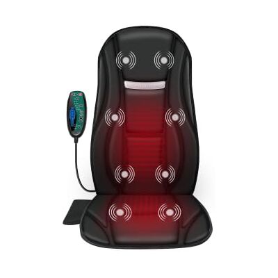 Snailax Housse de siège de massage avec fonction chauffante et vibrante, 8 moteurs de vibration, appareil de massage pour le dos, coussin de siège pour la maison, le bureau ou comme cadeau - Publicité Snailax Housse de siège de massage avec fonction chauffante et vibrante, 8 moteurs de vibration, appareil de massage pour le dos, coussin de siège pour la maison, le bureau ou comme cadeau - Publicité
