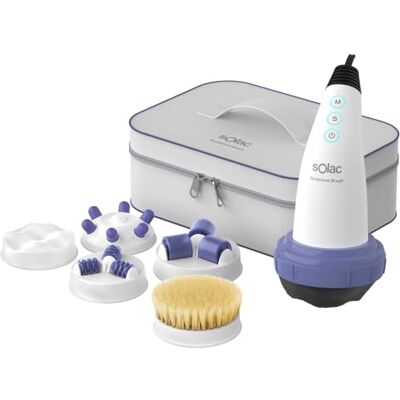 Solac – Brosse de massage anticellulite Sculptural Brush 1800–3000 tr/min Triple action de massage Fonction chaleur 5 modes 5 têtes Ergonomique Arrêt automatique Accessoires inclus - Publicité Solac – Brosse de massage anticellulite Sculptural Brush 1800–3000 tr/min Triple action de massage Fonction chaleur 5 modes 5 têtes Ergonomique Arrêt automatique Accessoires inclus - Publicité