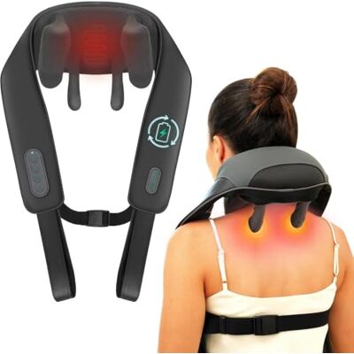 Snailax Masseur de Nuque Sans Fil avec Chaleur Massage Shiatsu 4D à pétrissage profond, 3 modes, Cuir PU, Housse amovible, pour cou, cervicales et dos, Cadeau femme homme - Publicité Snailax Masseur de Nuque Sans Fil avec Chaleur Massage Shiatsu 4D à pétrissage profond, 3 modes, Cuir PU, Housse amovible, pour cou, cervicales et dos, Cadeau femme homme - Publicité