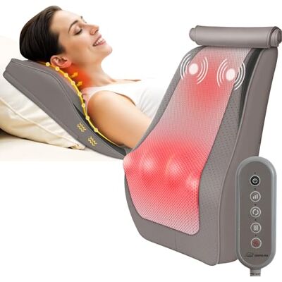 Snailax Masseur de nuque Shiatsu avec chaleur et vibration, masseur pétrisseur nuque dos épaule, masseur de dos, coussin de massage, cadeaux hommes femmes, Beige - Publicité Snailax Masseur de nuque Shiatsu avec chaleur et vibration, masseur pétrisseur nuque dos épaule, masseur de dos, coussin de massage, cadeaux hommes femmes, Beige - Publicité