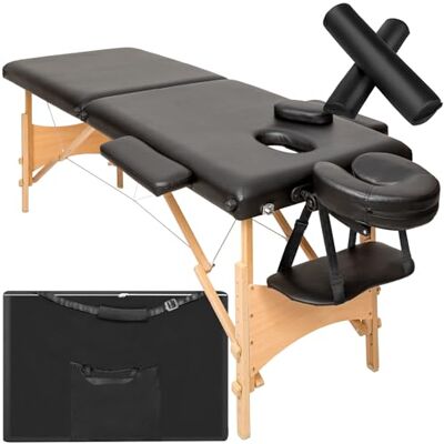 tectake ® Table de Massage Pliante Professionnelle 2 Zones Ergonomique Massage et Relaxation Bois Table Esthetique Professionnel Lit de Massage Portable, Accessoires & Housse de Transport Noir - Publicité tectake ® Table de Massage Pliante Professionnelle 2 Zones Ergonomique Massage et Relaxation Bois Table Esthetique Professionnel Lit de Massage Portable, Accessoires & Housse de Transport Noir - Publicité