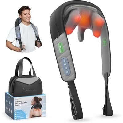 COMFIER Shiatsu Appareil de massage du cou avec chaleur, sans fil 4D profond, pour soulager le cou, les épaules et le dos, cadeau pour homme, femme - Publicité COMFIER Shiatsu Appareil de massage du cou avec chaleur, sans fil 4D profond, pour soulager le cou, les épaules et le dos, cadeau pour homme, femme - Publicité
