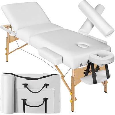 tectake ® Table de Massage Pliante Professionnelle 3 Zones Ergonomique Massage et Relaxation Bois Table Esthetique Professionnel Lit de Massage Portable, Accessoires & Housse de Transport Blanc - Publicité tectake ® Table de Massage Pliante Professionnelle 3 Zones Ergonomique Massage et Relaxation Bois Table Esthetique Professionnel Lit de Massage Portable, Accessoires & Housse de Transport Blanc - Publicité