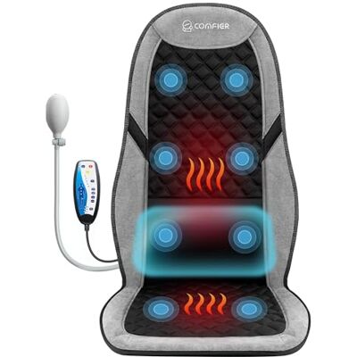 COMFIER Siège Massant avec Support Lombaire Réglable et Fonction Chauffante Masseur de Dos avec 5 Modes, 3 Intensités, Minuterie Automatique, Massage Vibrant pour la Maison et le Bureau - Publicité COMFIER Siège Massant avec Support Lombaire Réglable et Fonction Chauffante Masseur de Dos avec 5 Modes, 3 Intensités, Minuterie Automatique, Massage Vibrant pour la Maison et le Bureau - Publicité