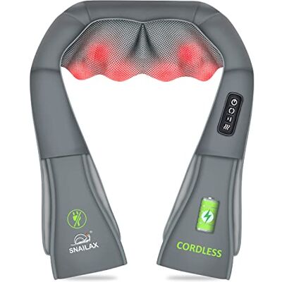 Snailax Masseur Shiatsu sans fil pour le cou et le dos avec chaleur, masseur d'épaules, masseur portable rechargeable pour soulager les douleurs au cou et au dos, oreiller de massage électrique - Publicité Snailax Masseur Shiatsu sans fil pour le cou et le dos avec chaleur, masseur d'épaules, masseur portable rechargeable pour soulager les douleurs au cou et au dos, oreiller de massage électrique - Publicité