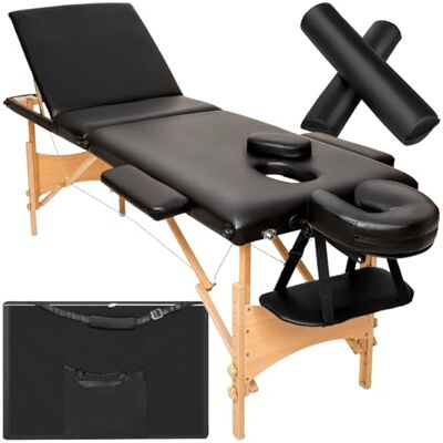 tectake ® Table de Massage Pliante Professionnelle 3 Zones Ergonomique Massage et Relaxation Bois Table Esthetique Professionnel Lit de Massage Portable, Accessoires & Housse de Transport Noir - Publicité tectake ® Table de Massage Pliante Professionnelle 3 Zones Ergonomique Massage et Relaxation Bois Table Esthetique Professionnel Lit de Massage Portable, Accessoires & Housse de Transport Noir - Publicité