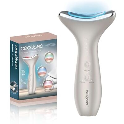 Cecotec Tonifiant Facial Électrique FaceCare Face&Neck Pro. Visage et cou, Forme Incurvée et Tête en Aluminium, 3 Modes, Lumière LED Rouge, Bleue et Verte, 5 Niveaux d'EMS, Vibration, Chaleur, IPX6 - Publicité Cecotec Tonifiant Facial Électrique FaceCare Face&Neck Pro. Visage et cou, Forme Incurvée et Tête en Aluminium, 3 Modes, Lumière LED Rouge, Bleue et Verte, 5 Niveaux d'EMS, Vibration, Chaleur, IPX6 - Publicité