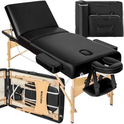 tectake Table de Massage Pliante, Rembourrage 7,5 cm, Table esthetique avec Repose Bras et Appui tête Ergonomique, Housse de Transport Incluse Noir - Publicité tectake Table de Massage Pliante, Rembourrage 7,5 cm, Table esthetique avec Repose Bras et Appui tête Ergonomique, Housse de Transport Incluse Noir - Publicité