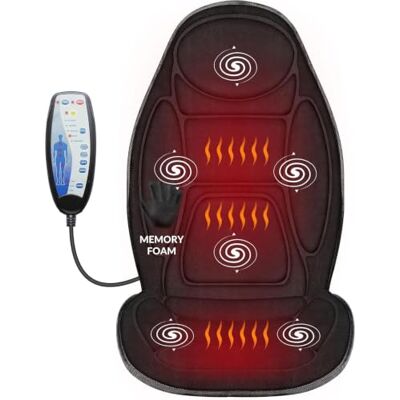 Snailax Siège Massant Chauffant en Mousse à Mémoire, Masseur de Dos avec Chaleur et Vibration pour Le Dos, Coussin de Massage Siège pour la Chaise Bureau,Cadeaux Noël Homme - Publicité Snailax Siège Massant Chauffant en Mousse à Mémoire, Masseur de Dos avec Chaleur et Vibration pour Le Dos, Coussin de Massage Siège pour la Chaise Bureau,Cadeaux Noël Homme - Publicité