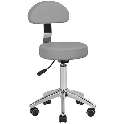 ACTIVESHOP Tabouret cosmétique avec dossier AM-304 gris - Publicité ACTIVESHOP Tabouret cosmétique avec dossier AM-304 gris - Publicité