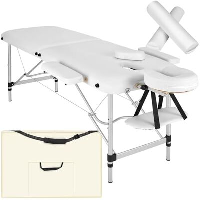 tectake ® Table de Massage Pliante Professionnelle 2 Zones Rembourrage épais Massage et Relaxation Cadre en AluminiumTable Esthetique Professionnel Lit de Massage Portable, Accessoires Inclus Blanc - Publicité tectake ® Table de Massage Pliante Professionnelle 2 Zones Rembourrage épais Massage et Relaxation Cadre en AluminiumTable Esthetique Professionnel Lit de Massage Portable, Accessoires Inclus Blanc - Publicité