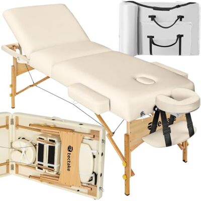 tectake Table de Massage Pliante, Rembourrage 7,5 cm, Table esthetique avec Repose Bras et Appui tête Ergonomique, Housse de Transport Incluse Beige - Publicité tectake Table de Massage Pliante, Rembourrage 7,5 cm, Table esthetique avec Repose Bras et Appui tête Ergonomique, Housse de Transport Incluse Beige - Publicité
