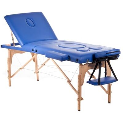 QUIRUMED Table de Massage pour Femmes Enceintes, Pliable, 194 x 70 cm, Bleu, Bois, Simili-Cuir, Trou pour Le Ventre, Trou pour Le Visage, Appui-tête Amovible, jusqu'à 150 kg - Publicité QUIRUMED Table de Massage pour Femmes Enceintes, Pliable, 194 x 70 cm, Bleu, Bois, Simili-Cuir, Trou pour Le Ventre, Trou pour Le Visage, Appui-tête Amovible, jusqu'à 150 kg - Publicité