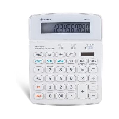 OSAMA , Big Display Calculatrice Bureau à 12 Chiffres, Calculatrice College et Lycee avec Recharge Solaire, Calculette pour Calcul de Coût, Vente et Marge, Idéal comme Fourniture et Accessoire Bureau - Publicité OSAMA , Big Display Calculatrice Bureau à 12 Chiffres, Calculatrice College et Lycee avec Recharge Solaire, Calculette pour Calcul de Coût, Vente et Marge, Idéal comme Fourniture et Accessoire Bureau - Publicité
