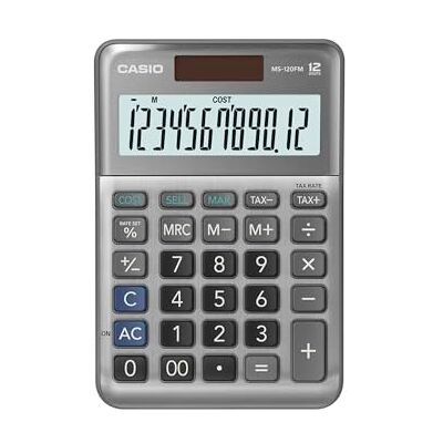 Casio MS-120FM Kleiner Tischrechner, großes Display, 12-stellig, Alu-Design 12-stelliges großes Display, Steuerberechnung, Cost-Sell-Margin, Aluminiumfront, Vorzeichenwechsel, Solar-/Batteriebetrieb. Publicité Casio MS-120FM Kleiner Tischrechner, großes Display, 12-stellig, Alu-Design 12-stelliges großes Display, Steuerberechnung, Cost-Sell-Margin, Aluminiumfront, Vorzeichenwechsel, Solar-/Batteriebetrieb. Publicité