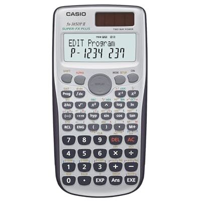 Casio Calculatrice programmable FX-3650P II avec 279 fonctions, affichage sur 2 lignes, batterie/cellule solaire - Publicité Casio Calculatrice programmable FX-3650P II avec 279 fonctions, affichage sur 2 lignes, batterie/cellule solaire - Publicité