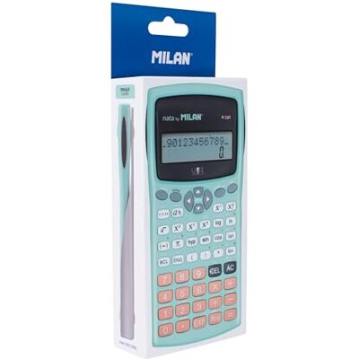 MILAN Calculatrice Scientifique M240 Turquoise Argenté 16,7 x 8,4 x 1,9 cm - Publicité MILAN Calculatrice Scientifique M240 Turquoise Argenté 16,7 x 8,4 x 1,9 cm - Publicité