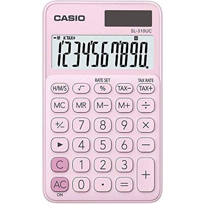 Casio SL 310UC PK Calculatrice de poche Rose - Publicité Casio SL 310UC PK Calculatrice de poche Rose - Publicité