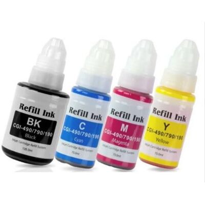 ABC Compatible Ensemble 4X Bouteille de Recharge d'encre pour Canon GI-490 Pixma G1400 G1411 G2200 G2400 G2411 G3200 G3400 G3411 de - Publicité ABC Compatible Ensemble 4X Bouteille de Recharge d'encre pour Canon GI-490 Pixma G1400 G1411 G2200 G2400 G2411 G3200 G3400 G3411 de - Publicité
