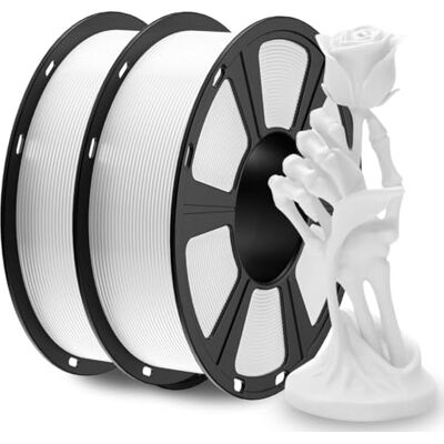 GEEETECH Filament PETG 2kg, filament 1,75 mm pour imprimante 3D, 1 kg par bobine, 2 bobines,Blanc+Blanc - Publicité GEEETECH Filament PETG 2kg, filament 1,75 mm pour imprimante 3D, 1 kg par bobine, 2 bobines,Blanc+Blanc - Publicité