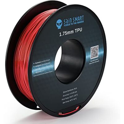 sainsmart Filament en TPU flexible pour imprimante 3D 1,75 mm 800 g Précision dimensionnelle +/- 0,05 mm Fluo écarlate - Publicité sainsmart Filament en TPU flexible pour imprimante 3D 1,75 mm 800 g Précision dimensionnelle +/- 0,05 mm Fluo écarlate - Publicité
